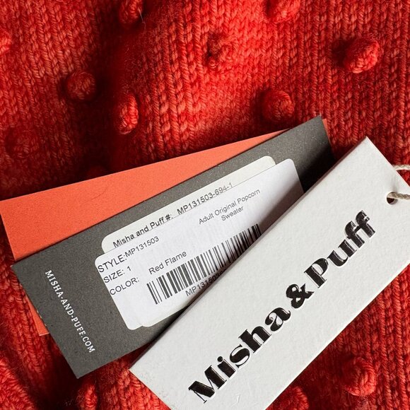 Misha & Puff Adult Popcorn Sweater Red Flame Wool (Size 1) - Picture 8 of 9